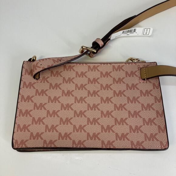 MICHAEL KORS NWT, PINK AND GOLD SAFFIANO LEATHER FANNY PACK - Picture 3 of 10